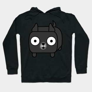 Pit Bull Loaf - Black Pitbull with Cropped Ears Hoodie